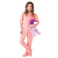 Kids Polyester Micro Polar Fleece Footed Pajamas (Pink)